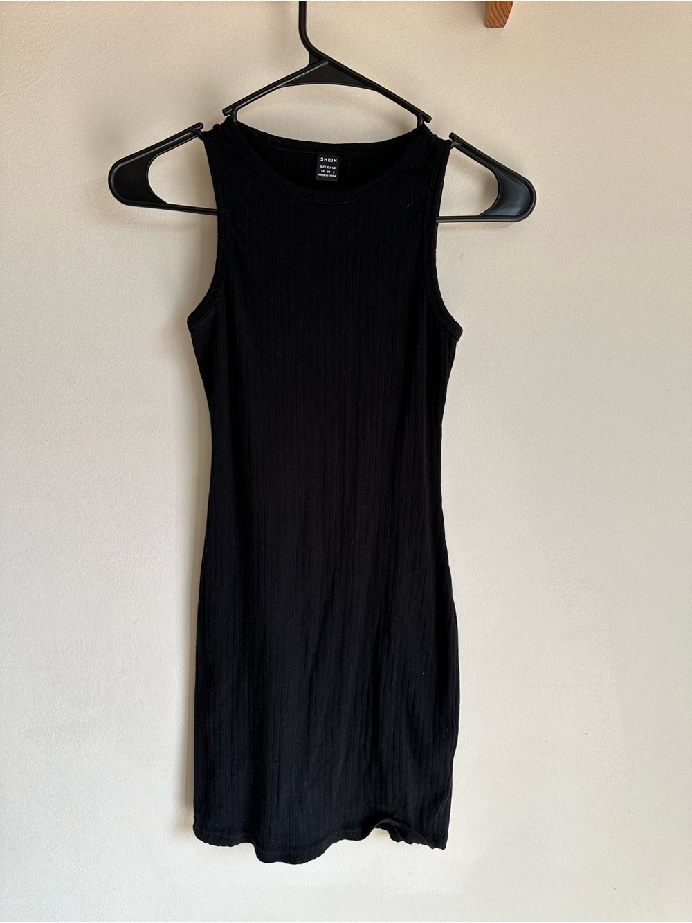 SHEIN XS Black Ribbed Tank Dress - Classic Women's Dress